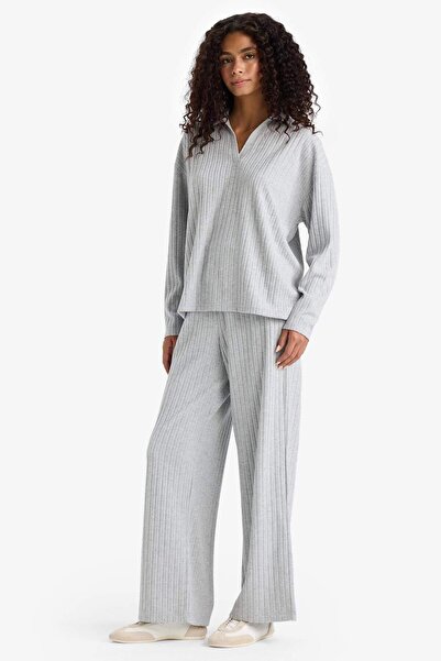 DeFacto Wide Leg Corduroy Camisole Elastic Waist Trousers F1012Ax25Au