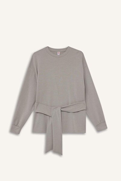 DeFacto Modal Kuşaklı Sweatshirt-Fall in Love Loungewear G0004AX25WN