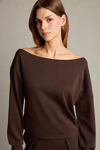 DeFacto Kayık Yaka Modal Sweatshirt G2914AX25AU