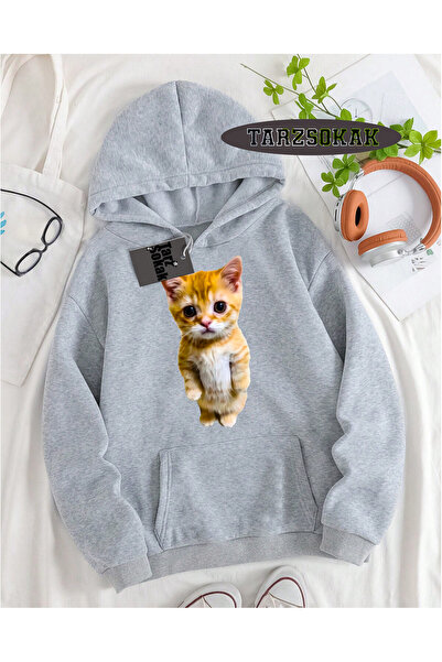 Tarzsokak Hanorac cu glugă gri EL GATO Design special