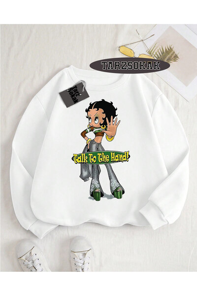 Tarzsokak Dukserica sa okruglim izrezom, bela, Betty Boop, specijalni dizajn