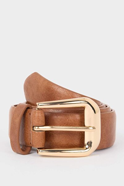 DeFacto Women's Big Buckle Faux Leather Jean Belt F3280Axns