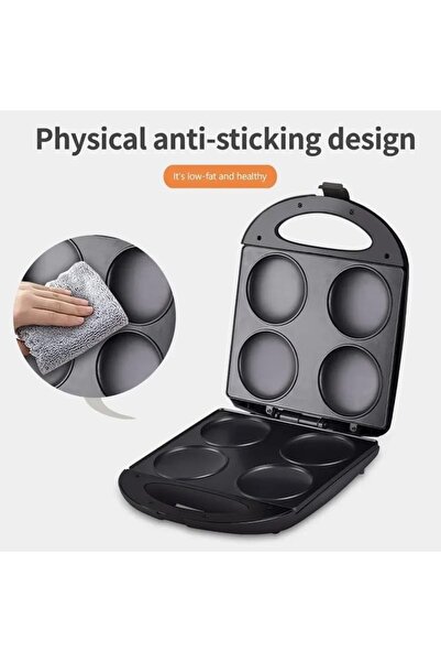 Generic Electric Pancake Maker 1400W 4-Cavity Non-Stick Pan with Double-Sided Heating