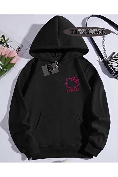 Tarzsokak Hanorac cu glugă negru LABZA HELLO KİTTY Design special