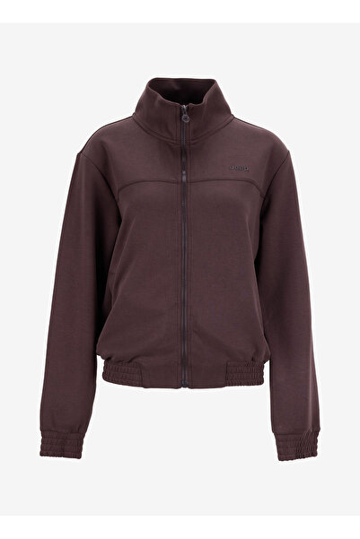 Jeep Dik Yaka Baskılı Kahve Kadın Sweatshırt J5WL-SWT7059