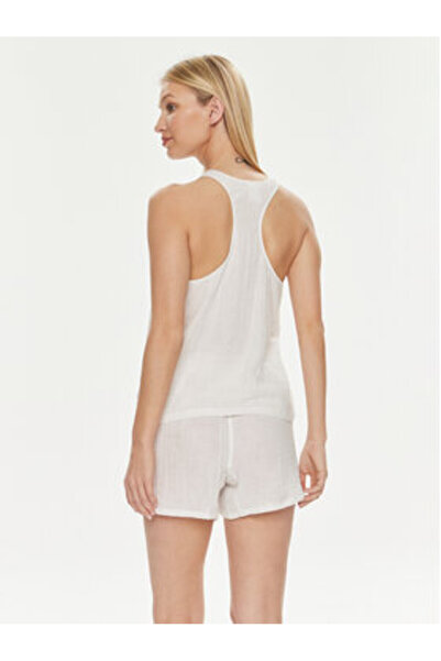 Calvin Klein Γυναικεία εσώρουχα, σετ τοπ και σορτς, υλικό 000QS7152E Λευκό