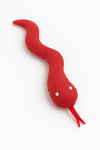 Papağanhane Köpek Oyuncağı – Kırmızı Yılan Şeklinde Dayanıklı Peluş Çiğneme ve Oyun Oyuncağı