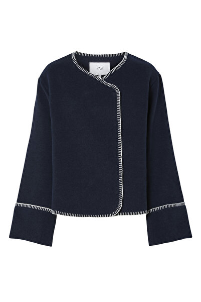 YAS. Yas Normal Marineblaue Damenjacke YASVICCO LS WOOL BLEND JACKET S.