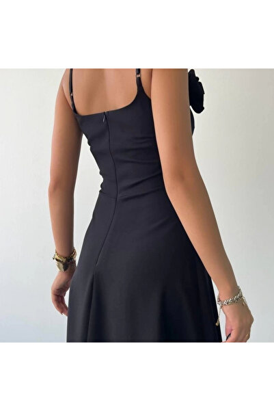 gl00my Rose Patterned Rope Strap Dress