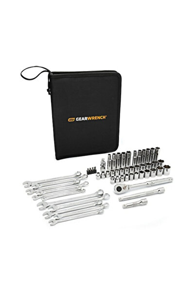 GearWrench 54-Piece SAE/Metric Mechanics Tool Set with Carry Pouch 3/8inch