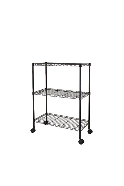HONEYBEE رف تخزين سلكي متين قائم بذاته بثلاث طبقات مع عجلات
