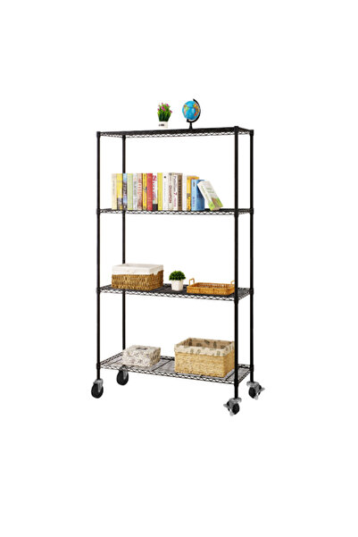HONEYBEE رف تخزين سلكي متين قائم بذاته مكون من 4 طبقات مع عجلات