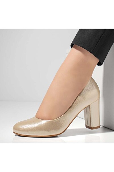 Modlet.ro Women's gold heeled shoes MOD02834