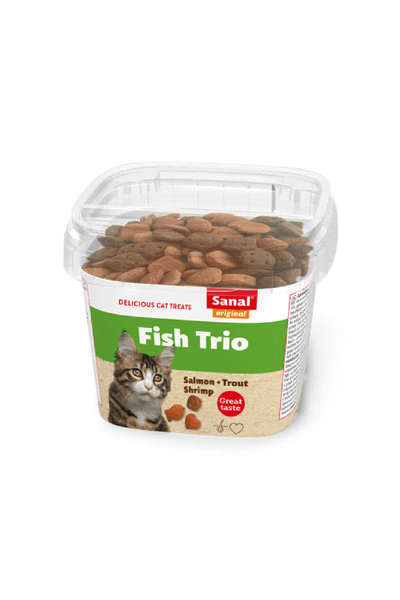 Sanal سنال مكافات صحية فيش تريو سالمون تروت وجمبري 75غ