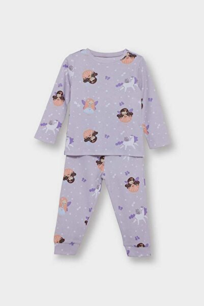 DeFacto Baby Girl Pajama Set Patterned Long Sleeve Top Long Bottom (25 Au)