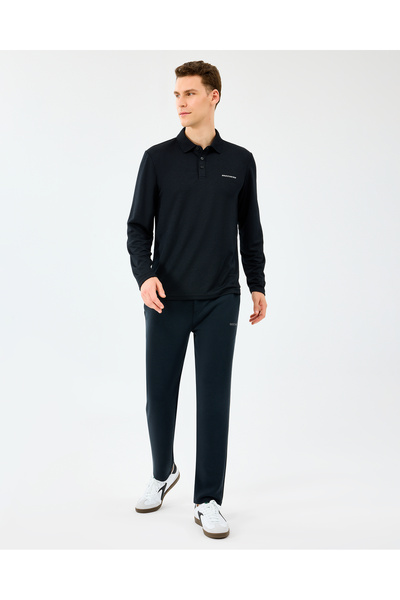 SKECHERS M Long Slv Polo Erkek Siyah Polo Yaka Tshirt S2520061-3817