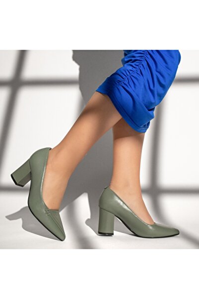 Modlet.ro Women's green block heel shoes MOD13362