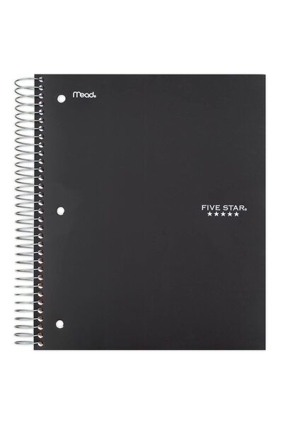 Five Stars دفتر ملاحظات حلزوني من فايف ستار، 3 مواضيع، ورق مسطر عريض، 10-1/2 ...