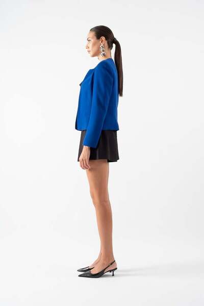 Spazio Diamanta Yakasız Flota Cepli Ceket SAKS