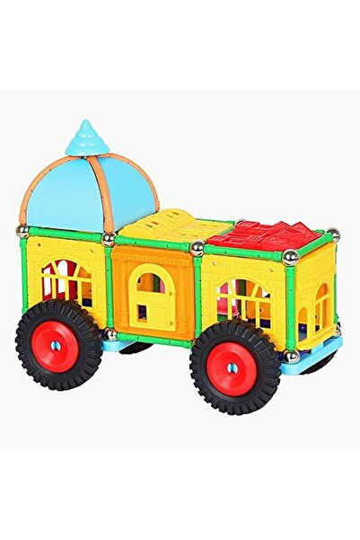 PROCART Magnetic construction set, 130 pieces, 3D castle construction, car, age 6+,