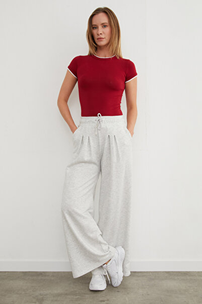 Fulla Moda 3 İplik Beli Bağlamalı Palazzo Eşofman Altı