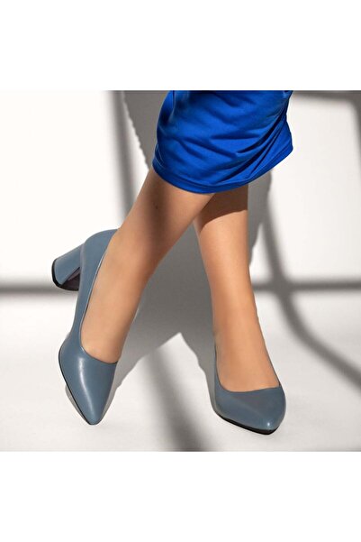 Modlet.ro Women's blue block heel shoes MOD13376