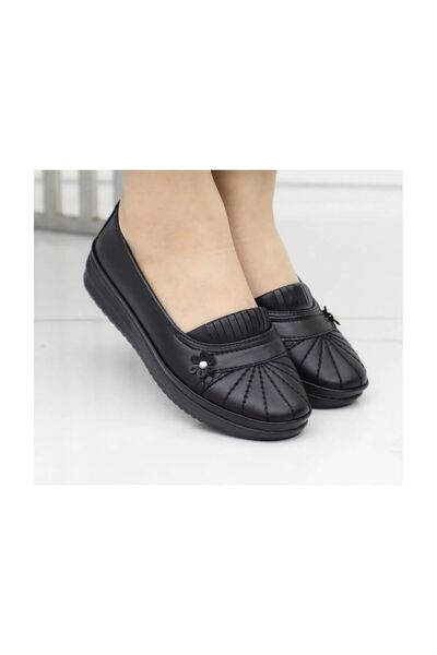 Kardeşler SHOE KADIN ORTOPEDİK KAUÇUK TABAN RAHAT SİYAH GÜNLÜK ANNE BABET AYA...