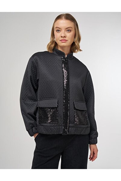 Kayra Sequin Detail Bomber Jacket 13040