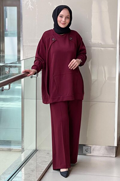 Ceremony Stone Embroidered Adel Suit with Kangaroo Pocket