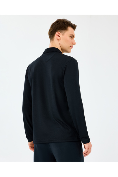 SKECHERS M Long Slv Polo Erkek Siyah Polo Yaka Tshirt S2520061-3817