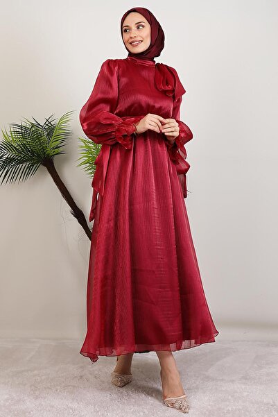 GİYZAMİLA Φόρεμα Mişa Tesettür μπορντό