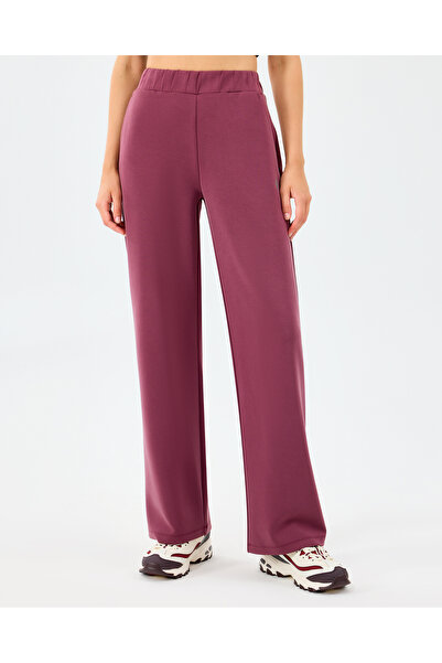SKECHERS W Lounge Loose Wide Leg Sweatpant Kadın Bordo Eşofman Altı S2520013-3877