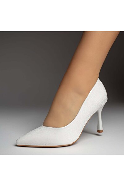 Modlet.ro Women's white print stiletto shoes MOD13702