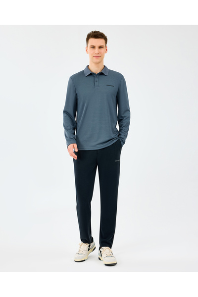 SKECHERS M Long Slv Polo Erkek Gri Polo Yaka Tshirt S2520061-3998