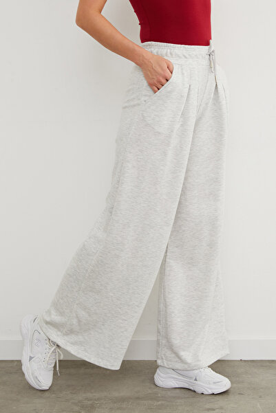 Fulla Moda 3 İplik Beli Bağlamalı Palazzo Eşofman Altı