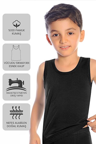 Öts Premium 5-Pack Boys' Undershirts - Gift Boxed, 100% Cotton, Ultra Soft Fabric, Comfortable Fit, Flesh-Colored