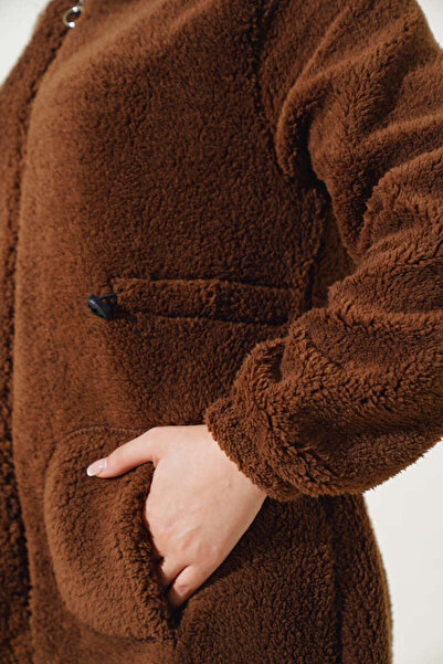 VOLT CLOTHİNG Bel Tunnel Elastic Plush Cardigan