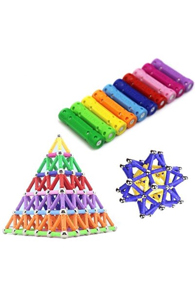 PROCART 3D magnetic construction set, 138 pieces, educational game age 6+,