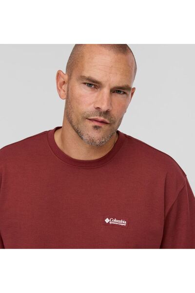 Columbia Csc M Basic Sm Logo Ls Tee Bordo Erkek Outdoor Tshirt CS0354