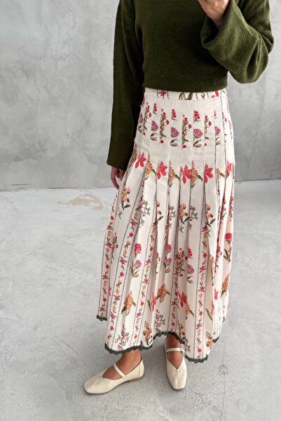 Seda Yalçın Atelier Zr Model Floral Patterned Lace Skirt