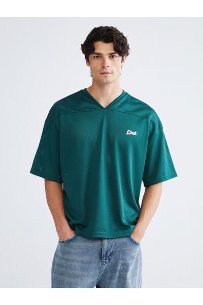 LC Waikiki Tricou cu mânecă scurtă cu decolteu în V XSIDE pentru bărbați