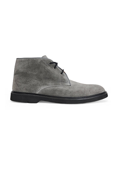 Hemington Doğal Süet Deri El Yapımı Açık Gri Bot