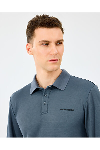 SKECHERS M Long Slv Polo Erkek Gri Polo Yaka Tshirt S2520061-3998