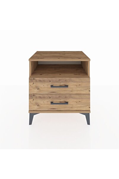 Dienni Hyperion Komodin Tek Raflı 2 Çekmeceli 60x44x64 Çam-Çam