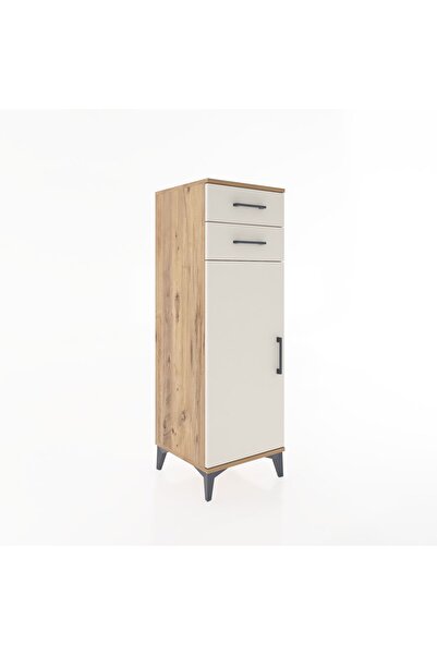 Dienni Hyperion Dolap 2 Raflı 2 Çekmeceli Tek Kapaklı 44x44x134 Çam-Aytaşı