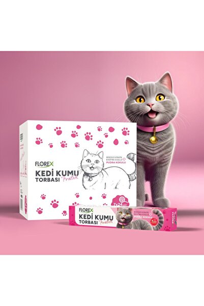 Reflex FLOREX KEDİ KUMU TORBASI PUDRA KOKULU 7'Lİ 82X50