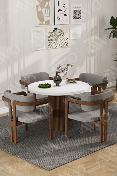 AVVİO Carmen Serisi Bohem Ayak 4'lü Tokyo Metal Demonte Sandalye Masa Sandaly...