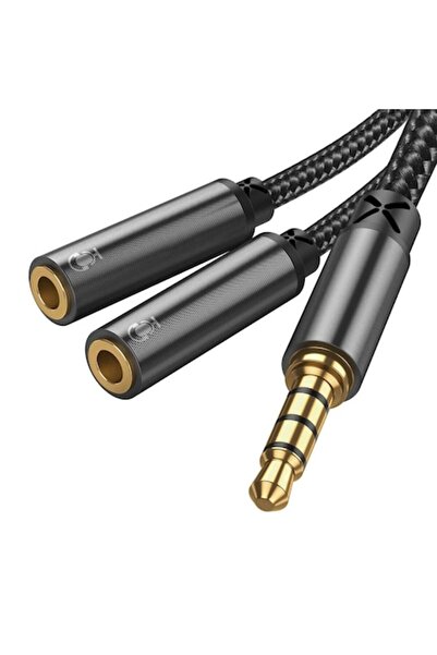 Joyroom Adaptor Splitter Aux 3.5mm Jack (Male) - 2x3.5mm Mini Jack (Female), 20cm, Black