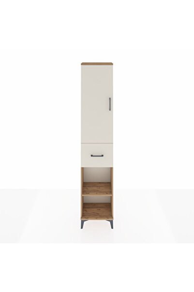 Dienni Arges Dolap 4 Raflı Tek Çekmeceli Tek Kapaklı 44x30x221 Çam-Aytaşı
