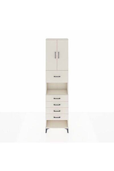 Dienni Arges Dolap 3 Raflı 5 Çekmeceli 2 Kapaklı 60x30x243 Aytaşı-Aytaşı